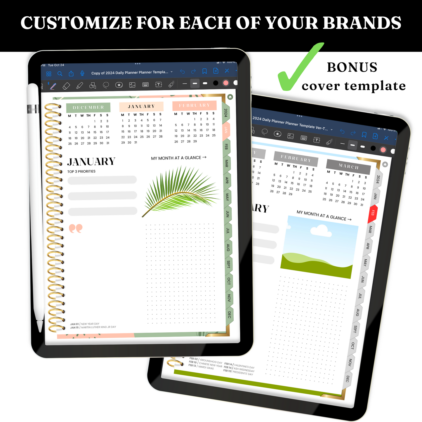 2024 Digital Planner Template - PLR