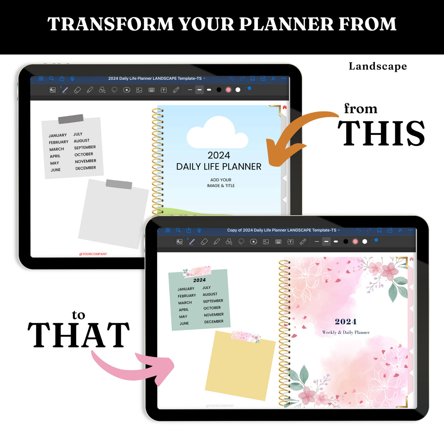 2024 Digital Planner Template - PLR