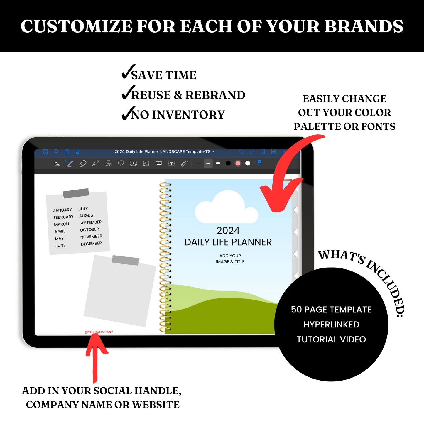 2024 Digital Planner Template - PLR
