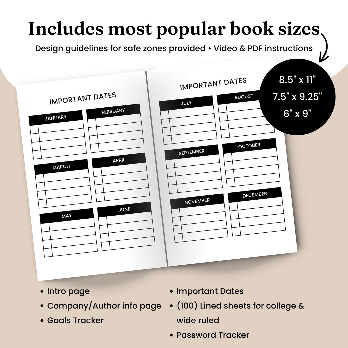 Notebook Template - KDP
