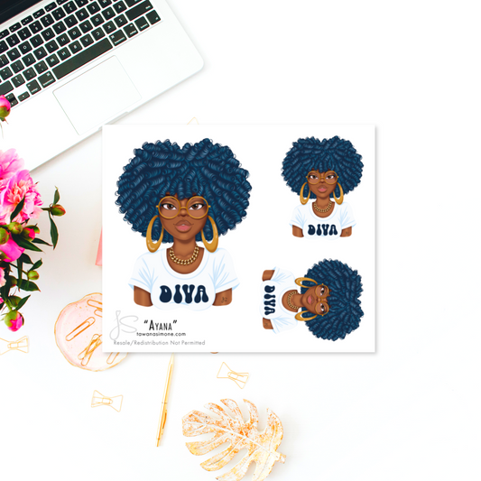 Ayana - Diva Doll ONLY Stickers