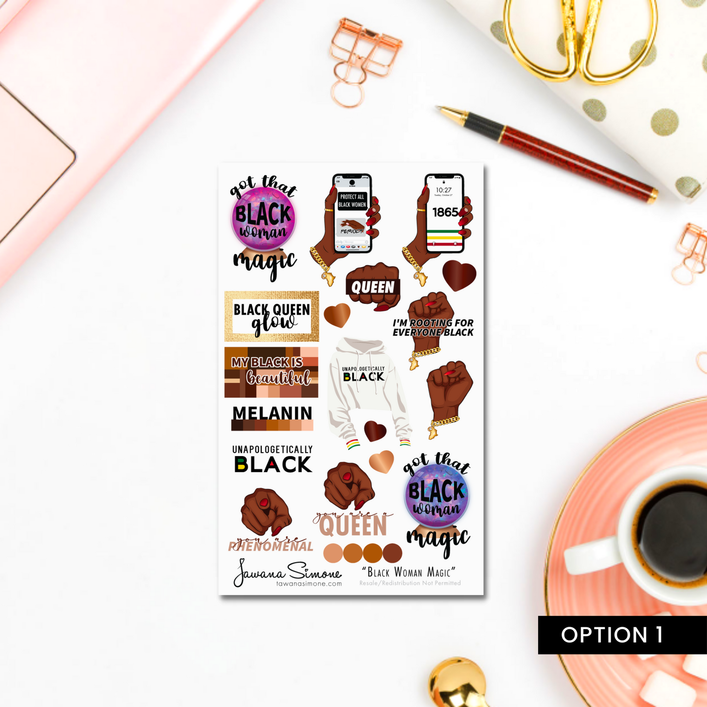 Black Woman Magic Planner Stickers