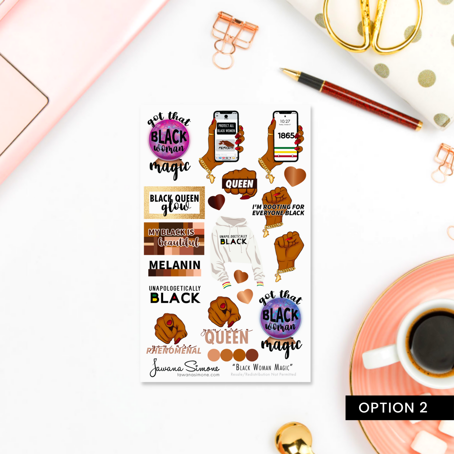 Black Woman Magic Planner Stickers