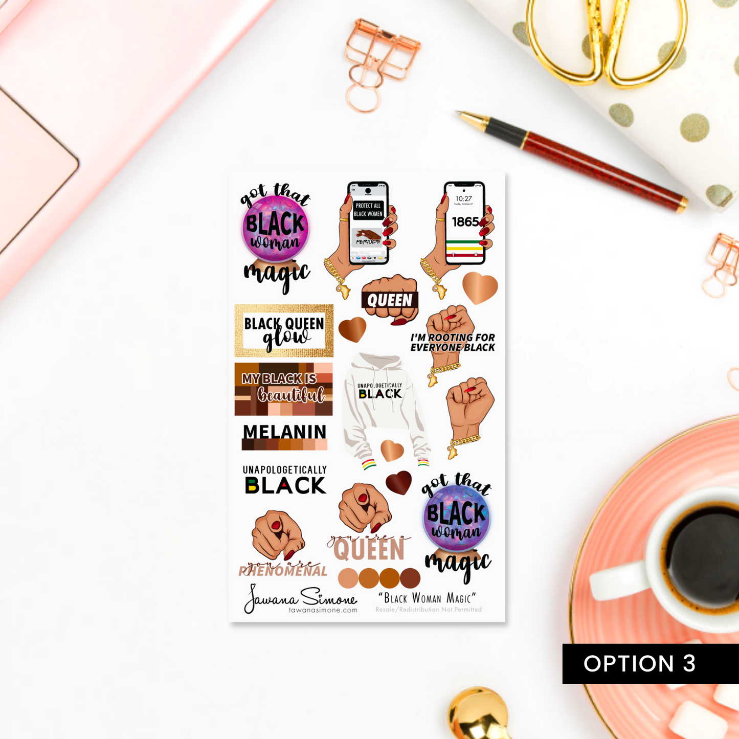 Black Woman Magic Planner Stickers