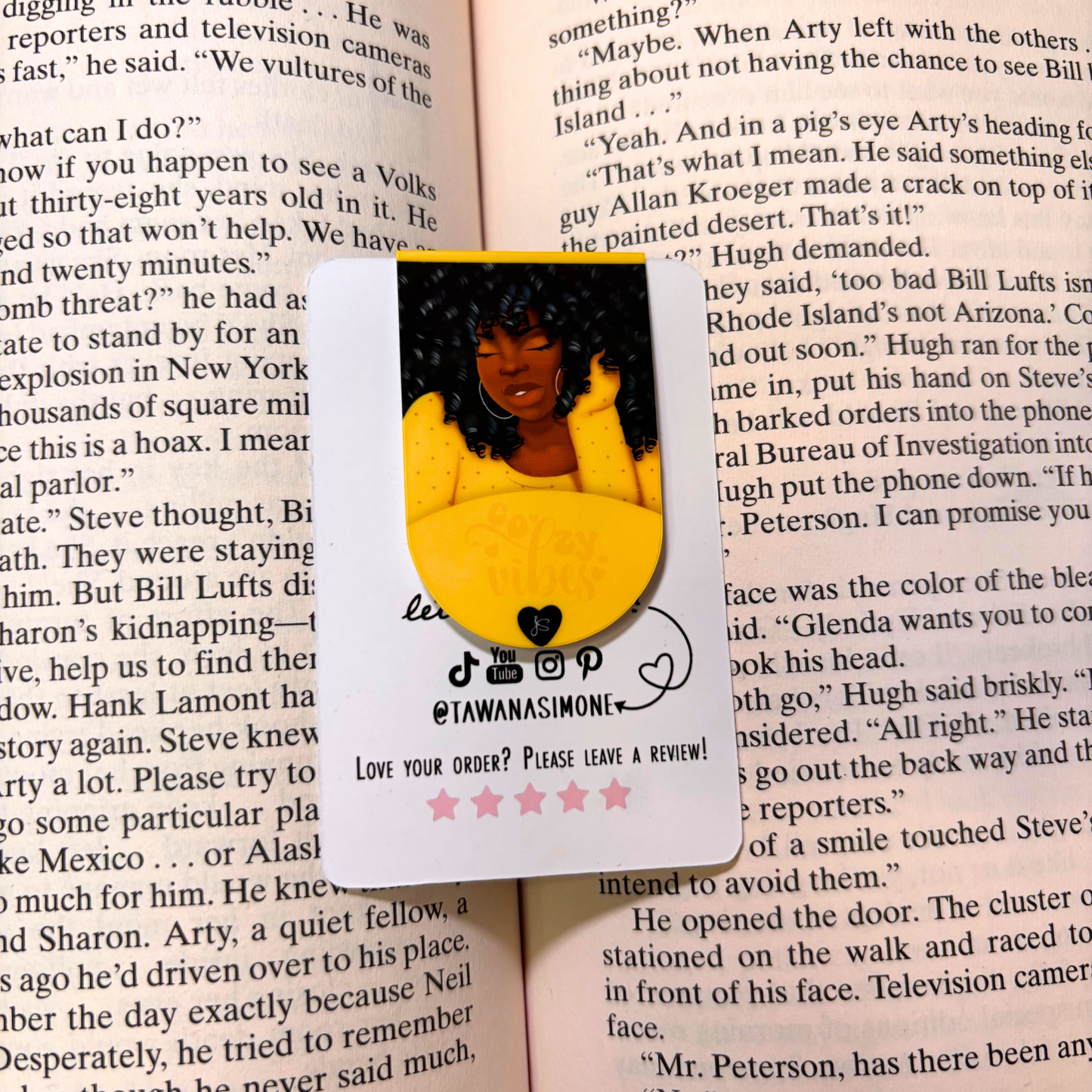 Comfy & Cozy II Magnetic Bookmark