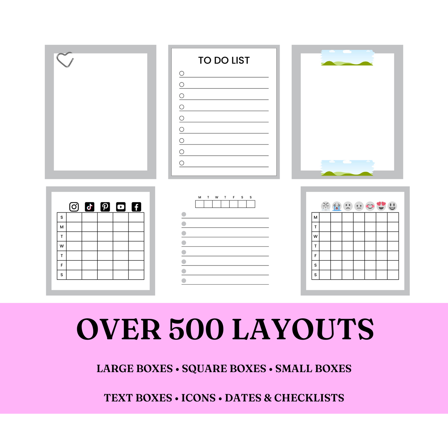 Digital Planner, Journal & Sticker Template - PLR Bundle