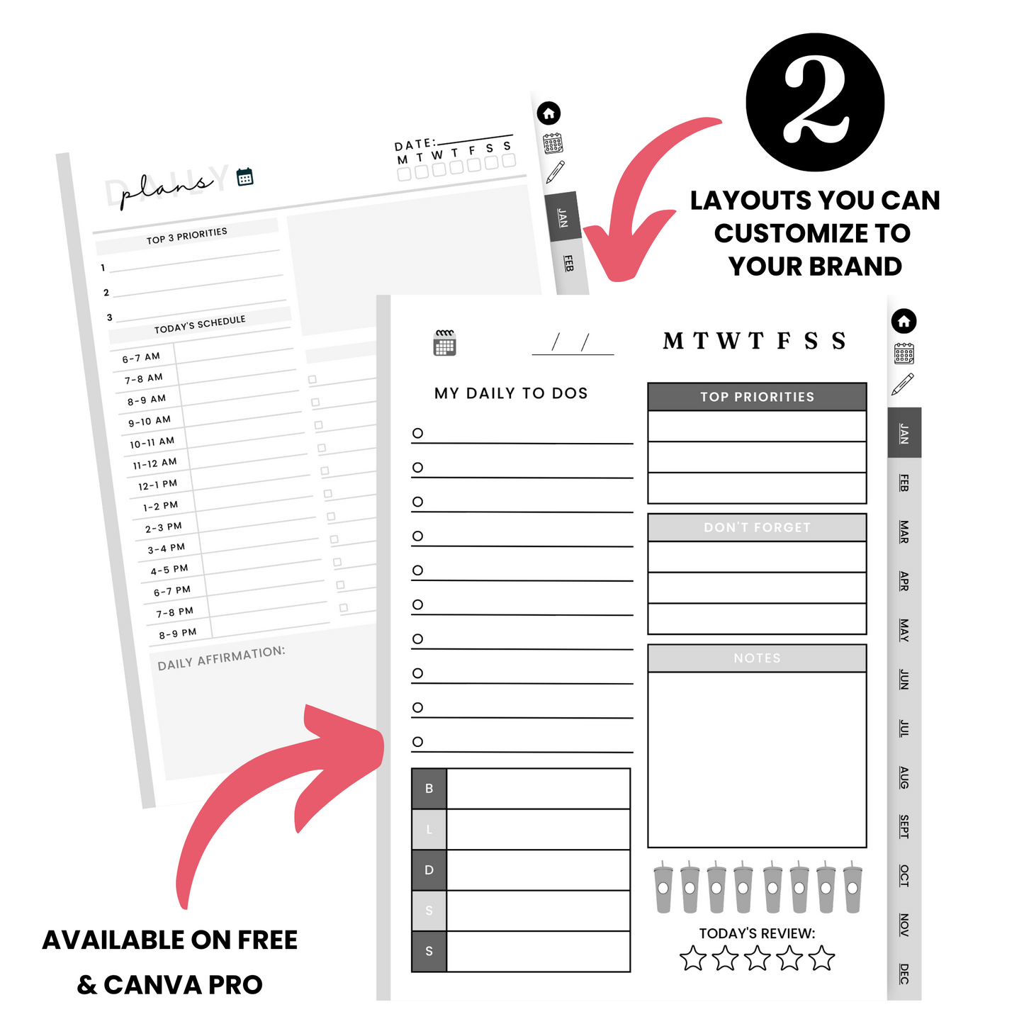Digital Planner, Journal & Sticker Template - PLR Bundle