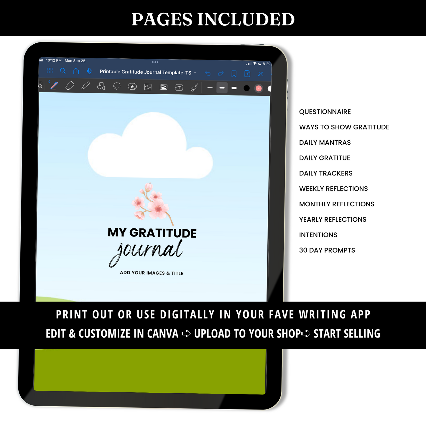 Gratitude Journal Template - PLR