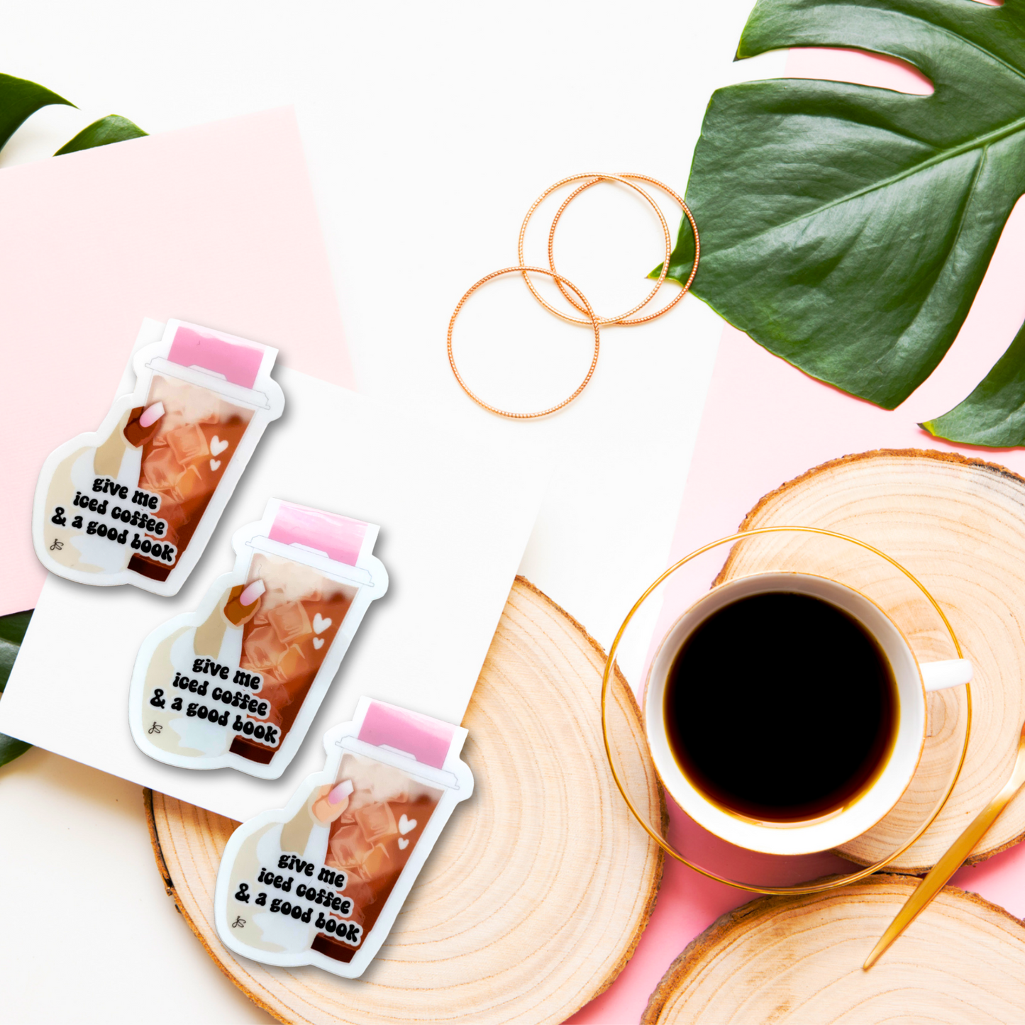 Iced Coffee & A Book Magnetic Bookmark