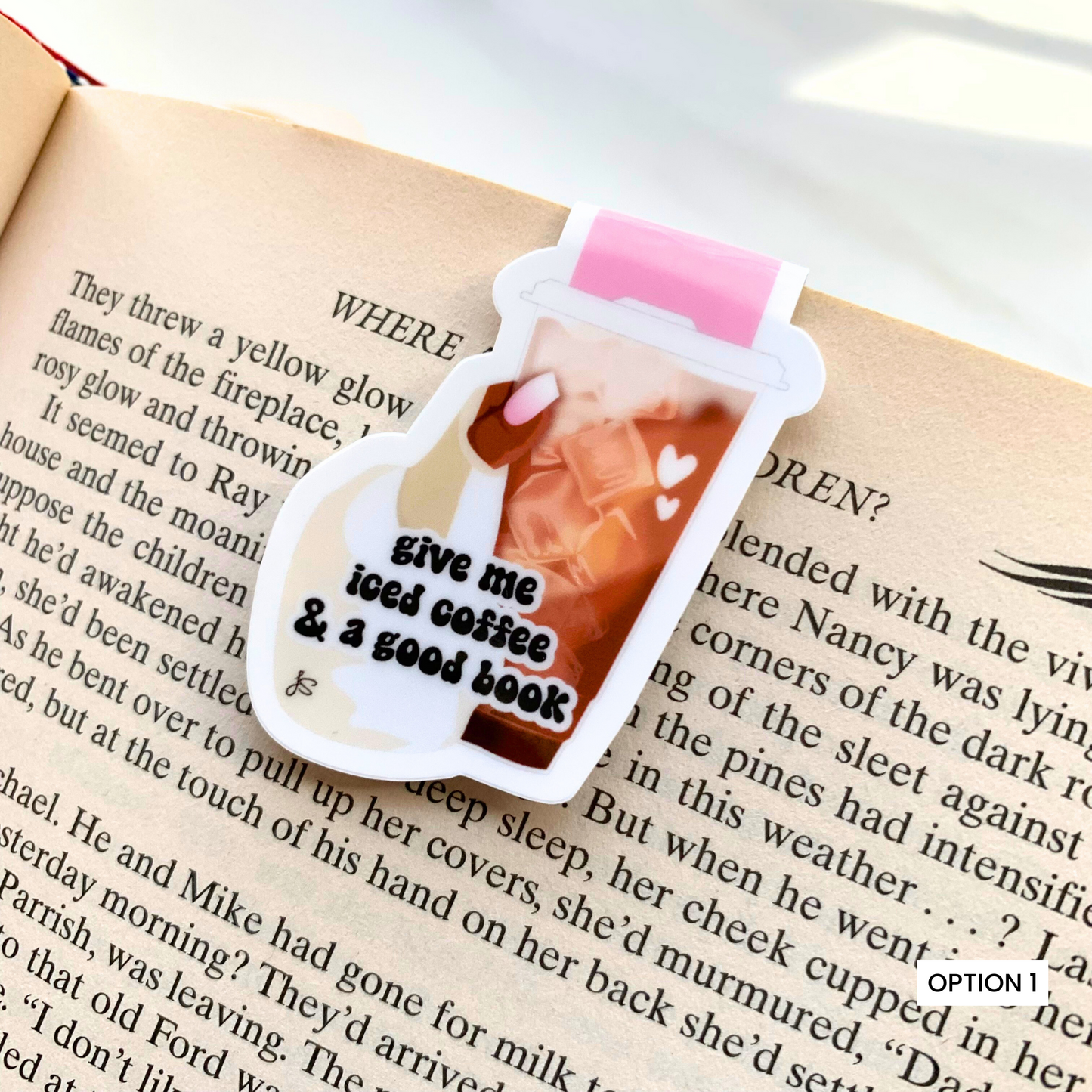 Iced Coffee & A Book Magnetic Bookmark