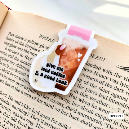 Iced Coffee & A Book Magnetic Bookmark