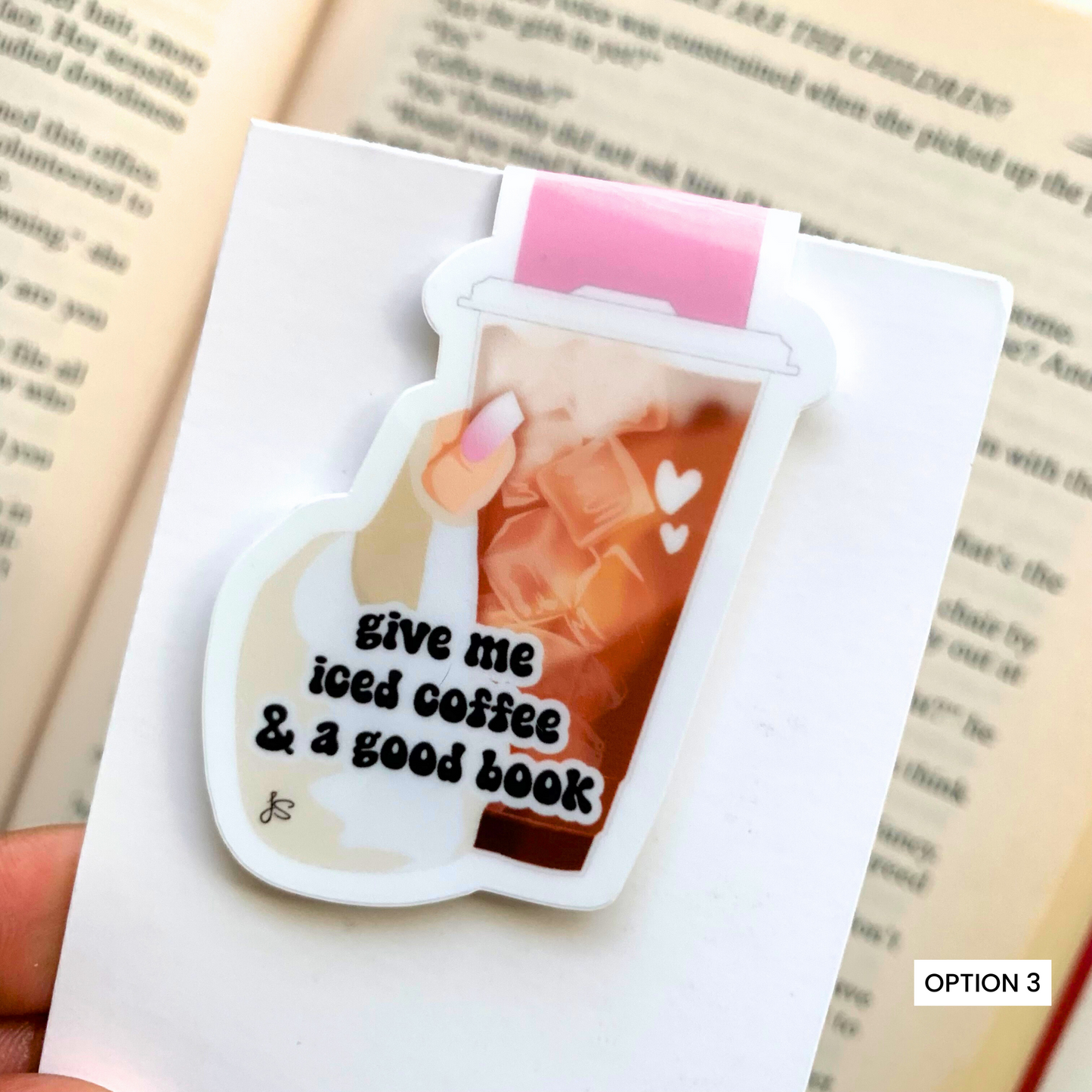 Iced Coffee & A Book Magnetic Bookmark