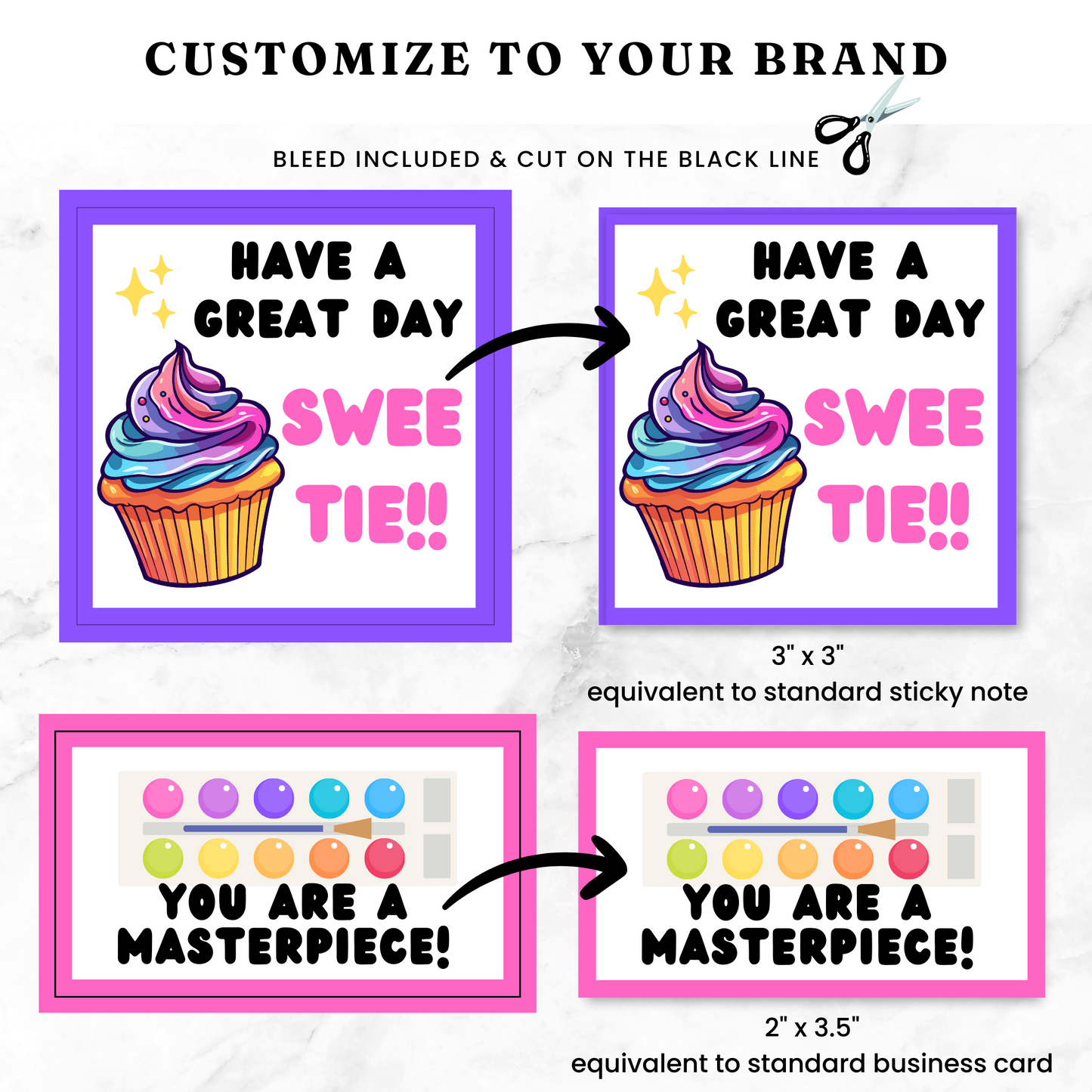 Kids' Lunch Note Cards Template - PLR