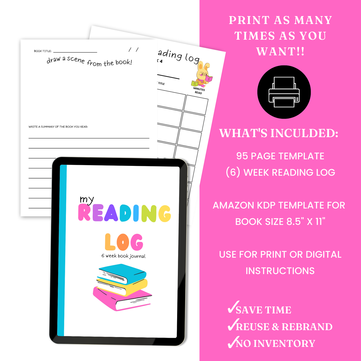 Kids' Reading Log Template - PLR