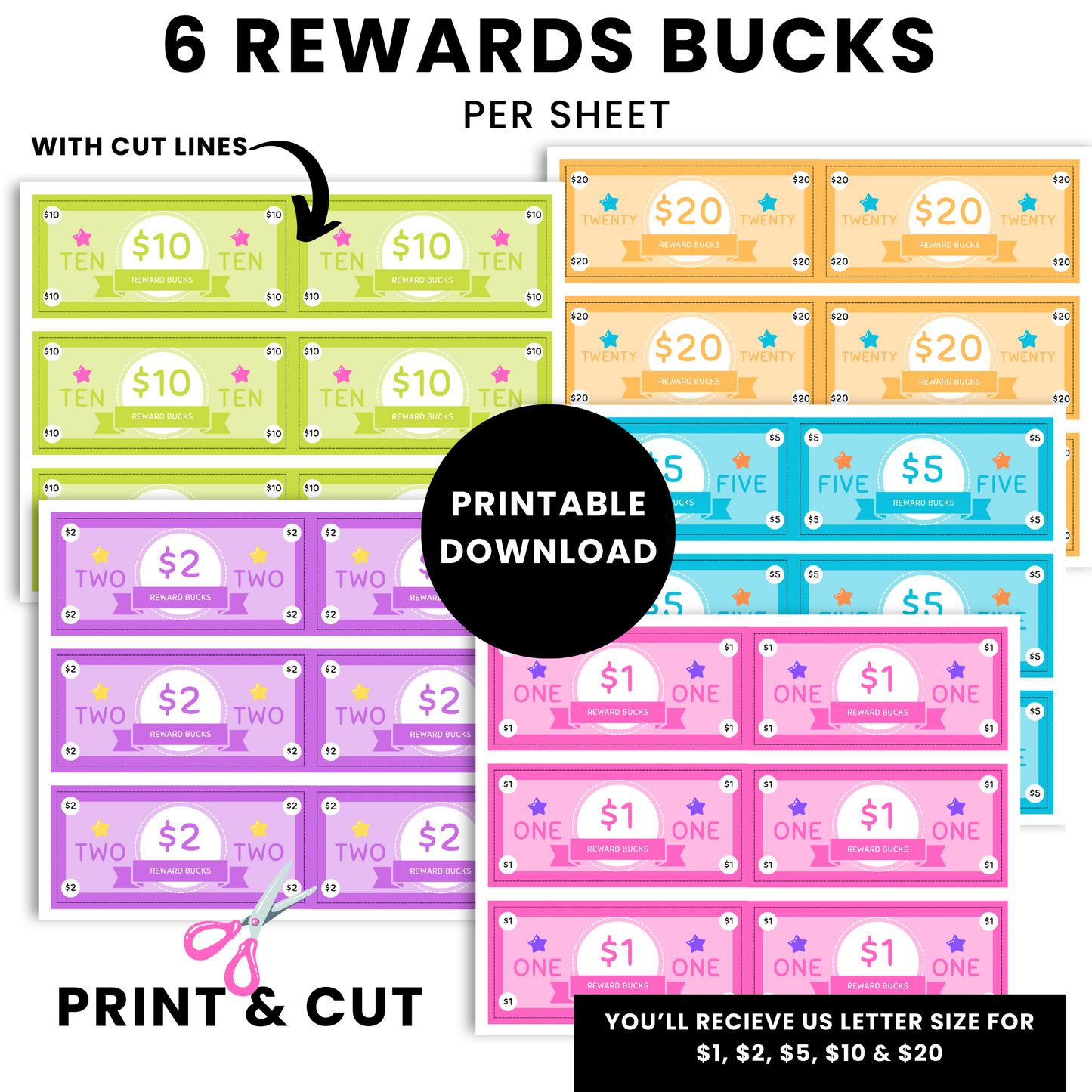 Kids' Rewards Chart & Money Template - PLR