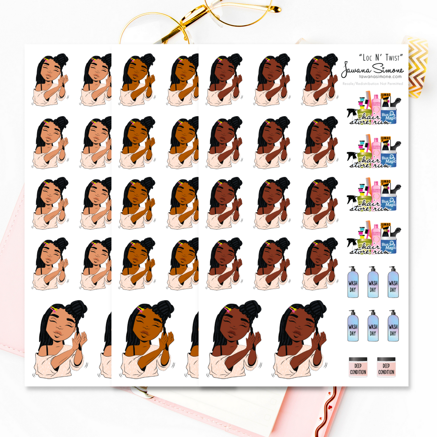 Loc N' Twist Planner Stickers
