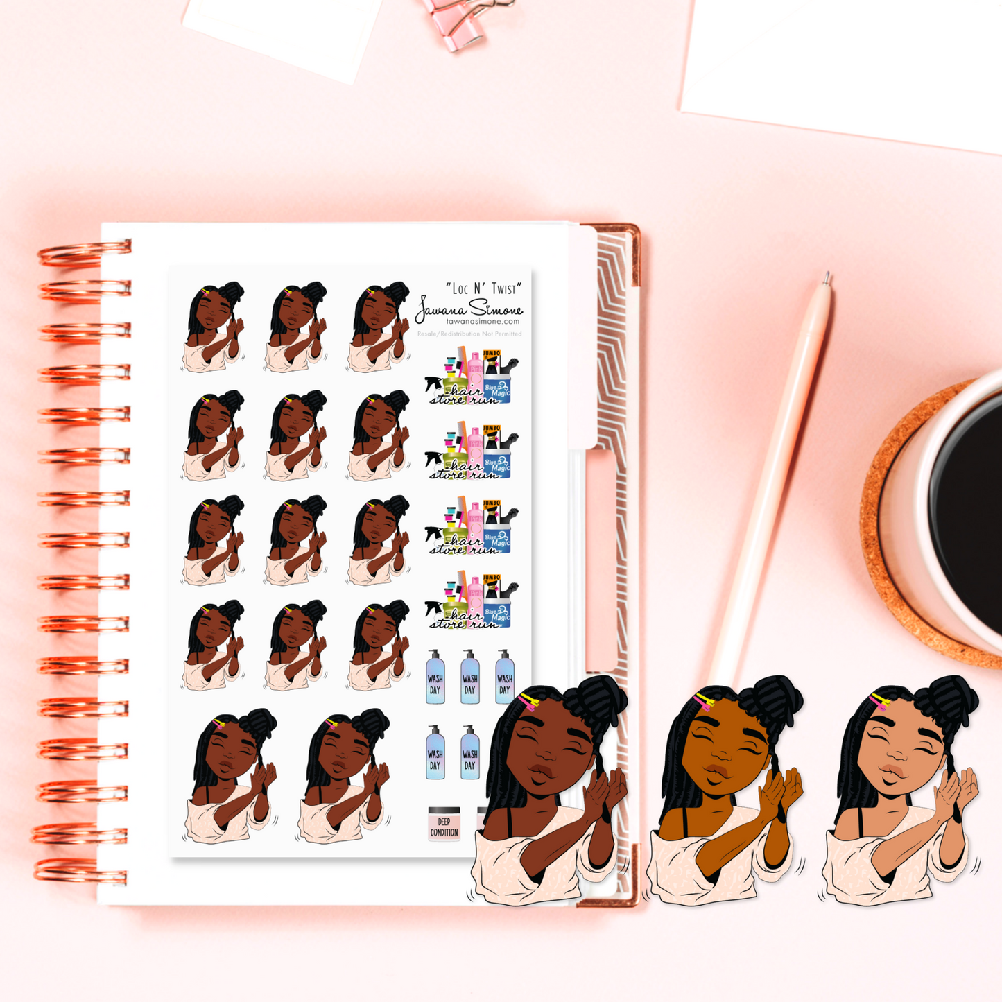 Loc N' Twist Planner Stickers