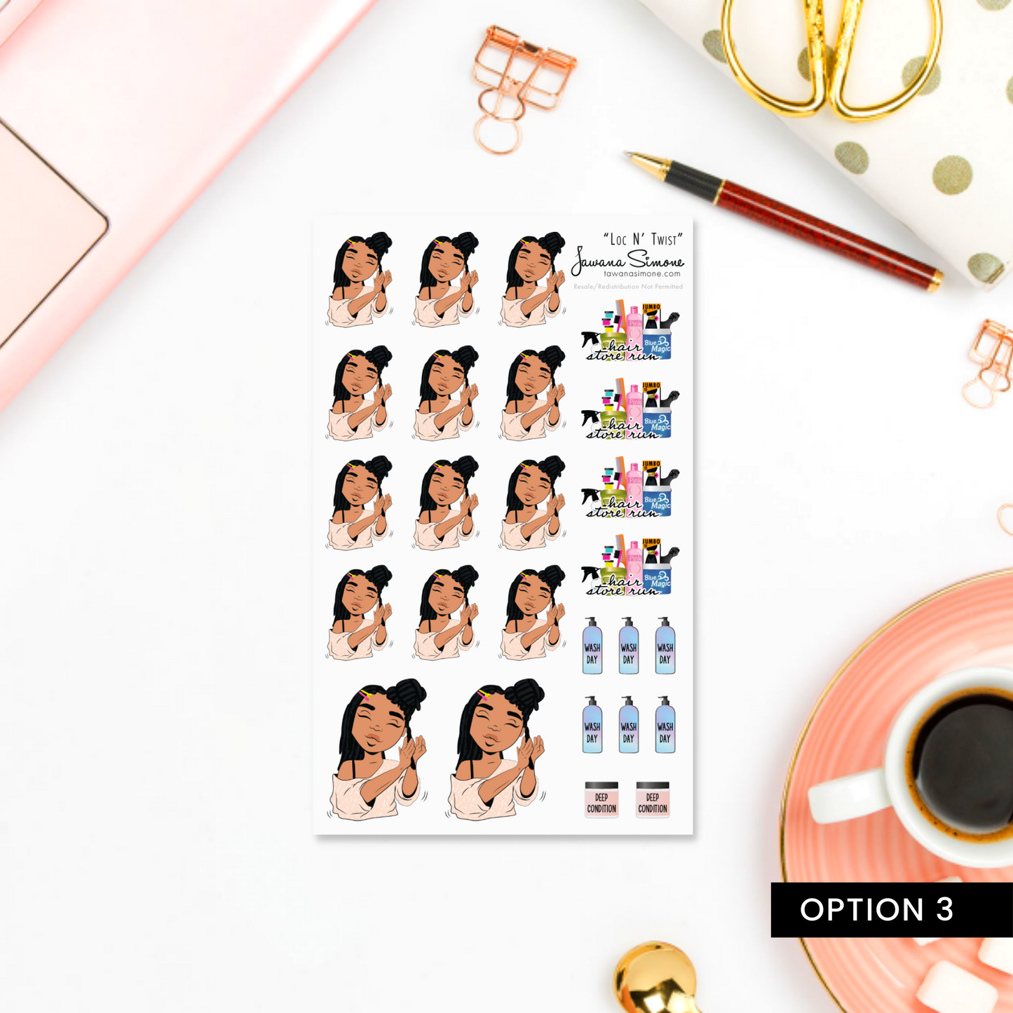 Loc N' Twist Planner Stickers