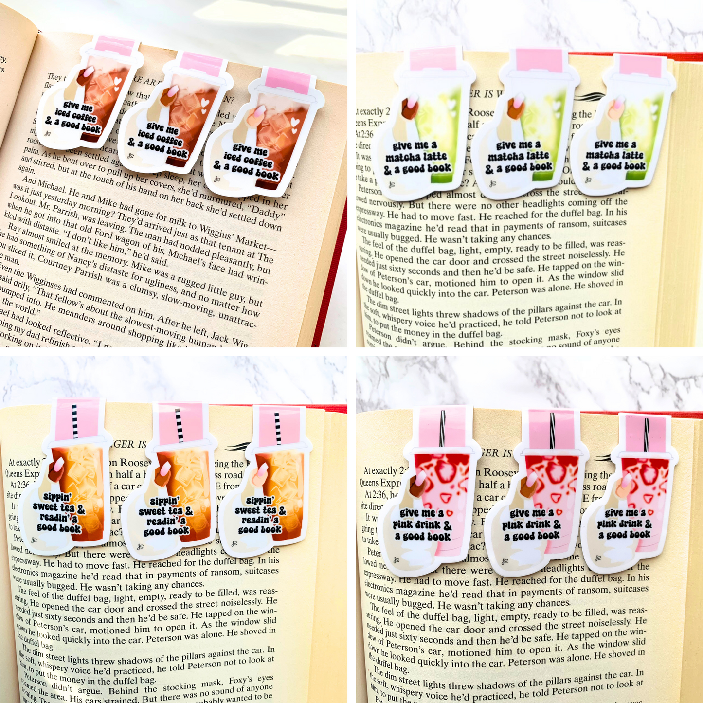 Pink Drink & A Book Magnetic Bookmark