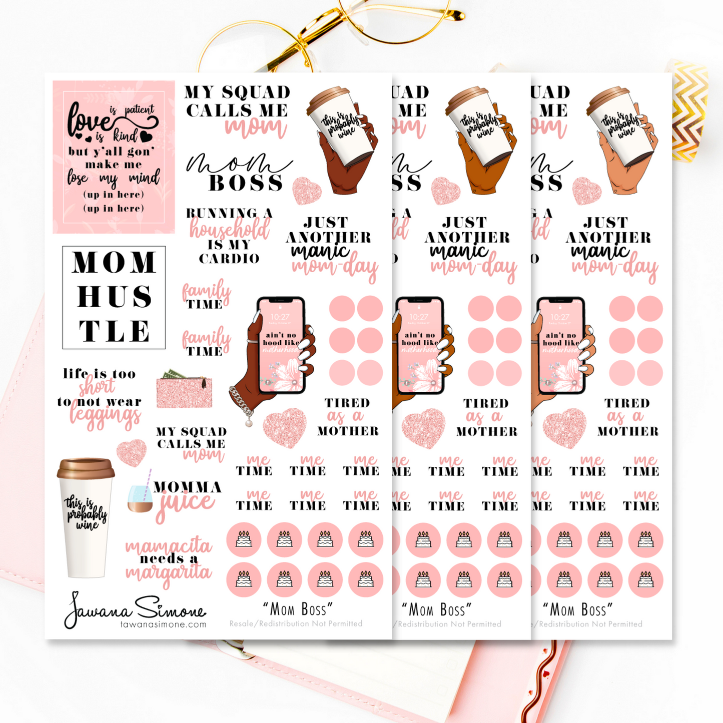 Mom Boss Planner Stickers