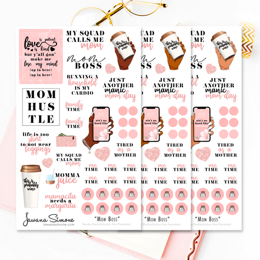 Mom Boss Planner Stickers