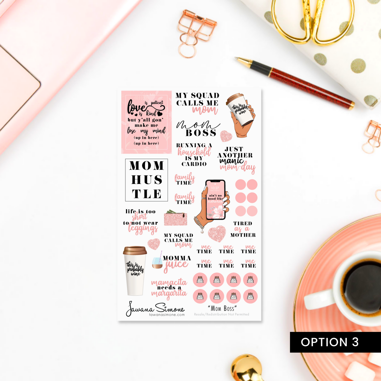 Mom Boss Planner Stickers