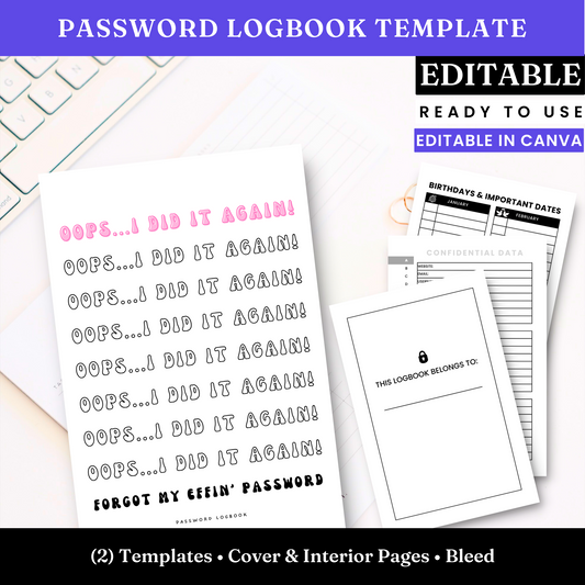 Password Logbook Template - KDP