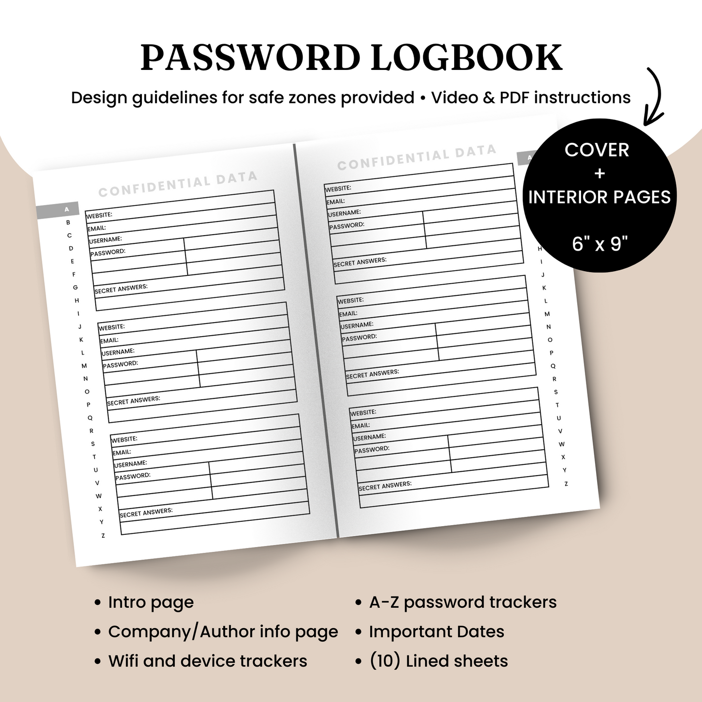 Password Logbook Template - KDP