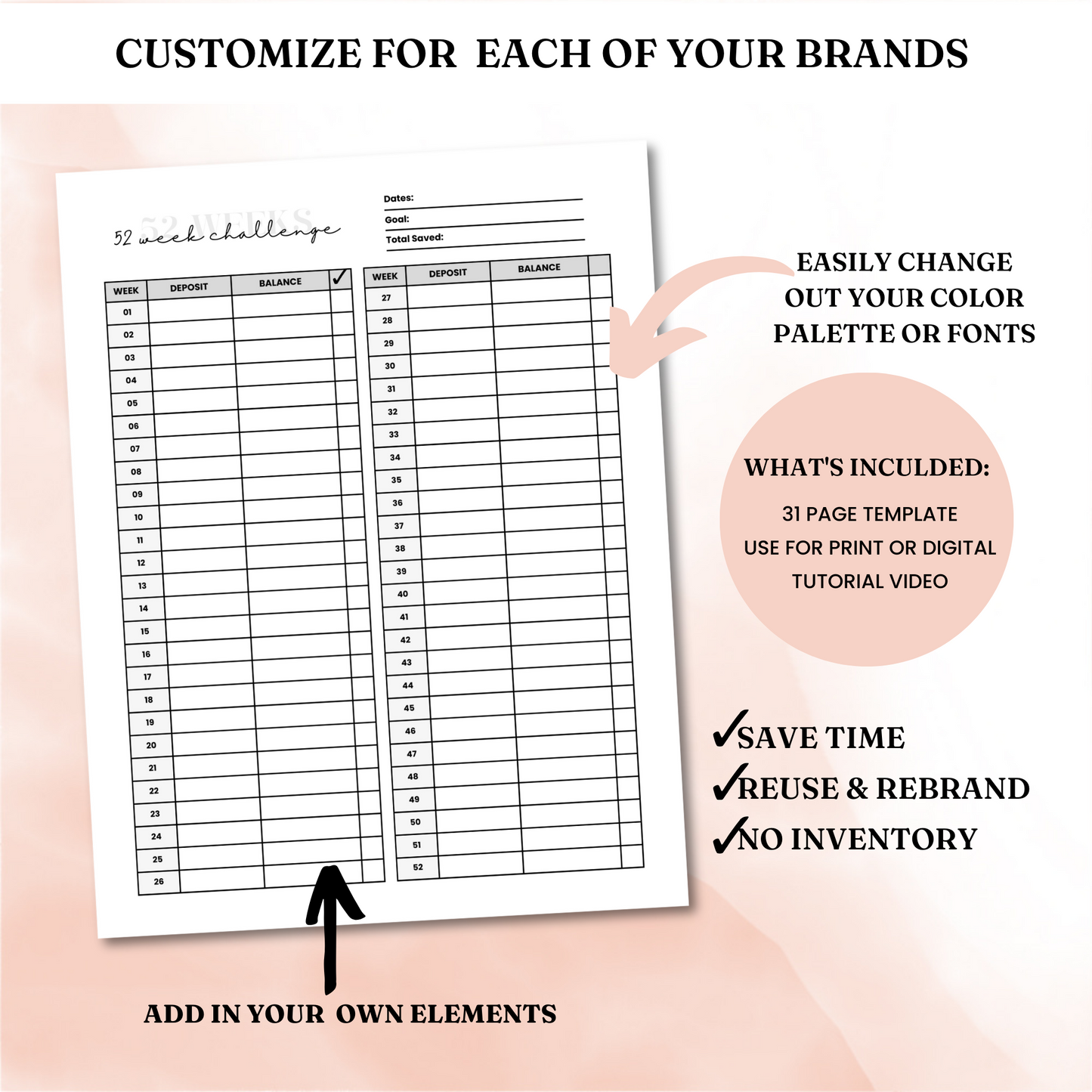 Printable Budget Planner Template - PLR
