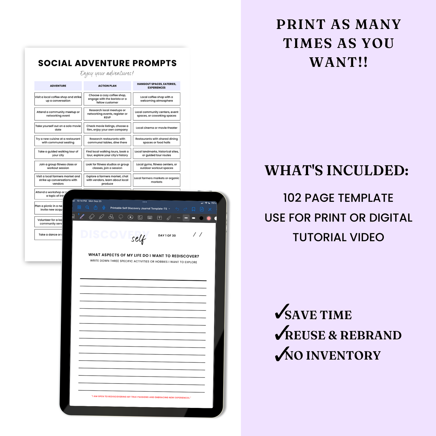 Self Discovery Workbook Template - PLR