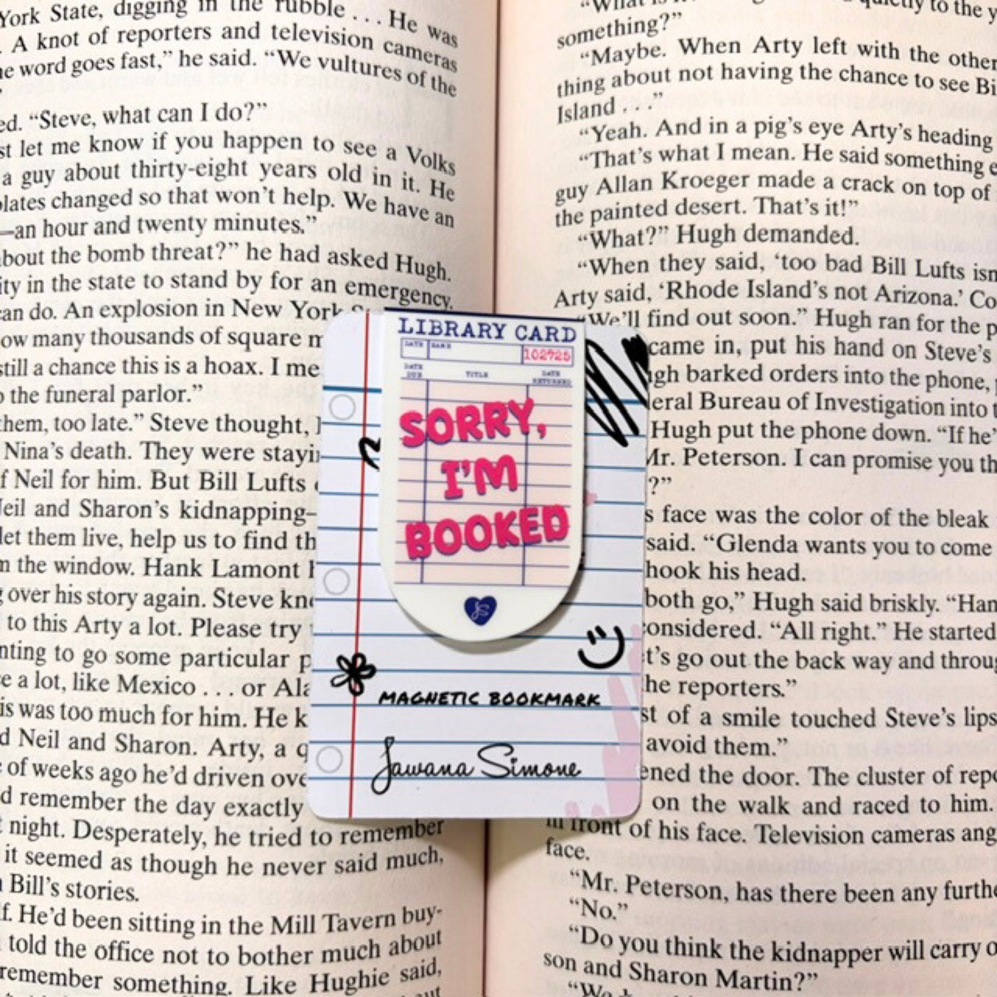 Sorry I'm Booked Magnetic Bookmark