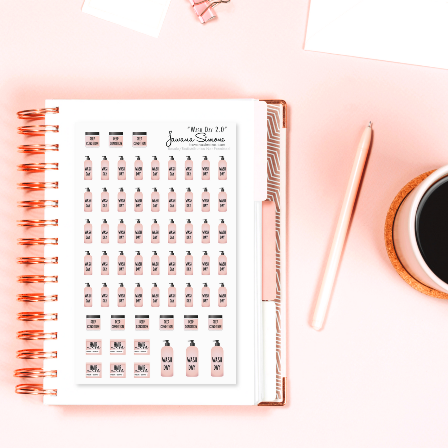 Wash Day Planner Stickers