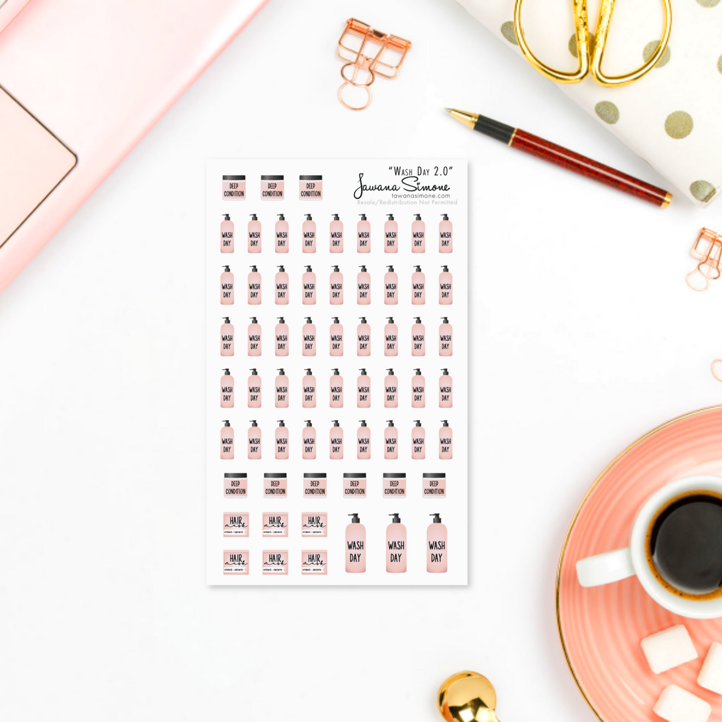 Wash Day Planner Stickers