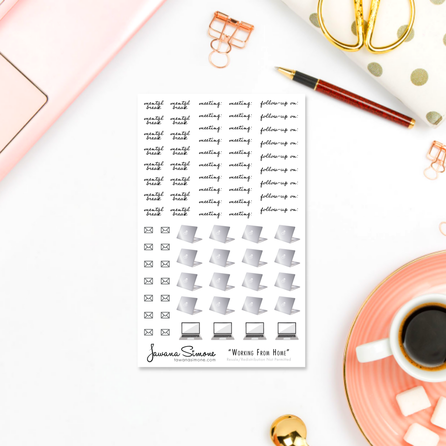 Work from Home Planner Stickers