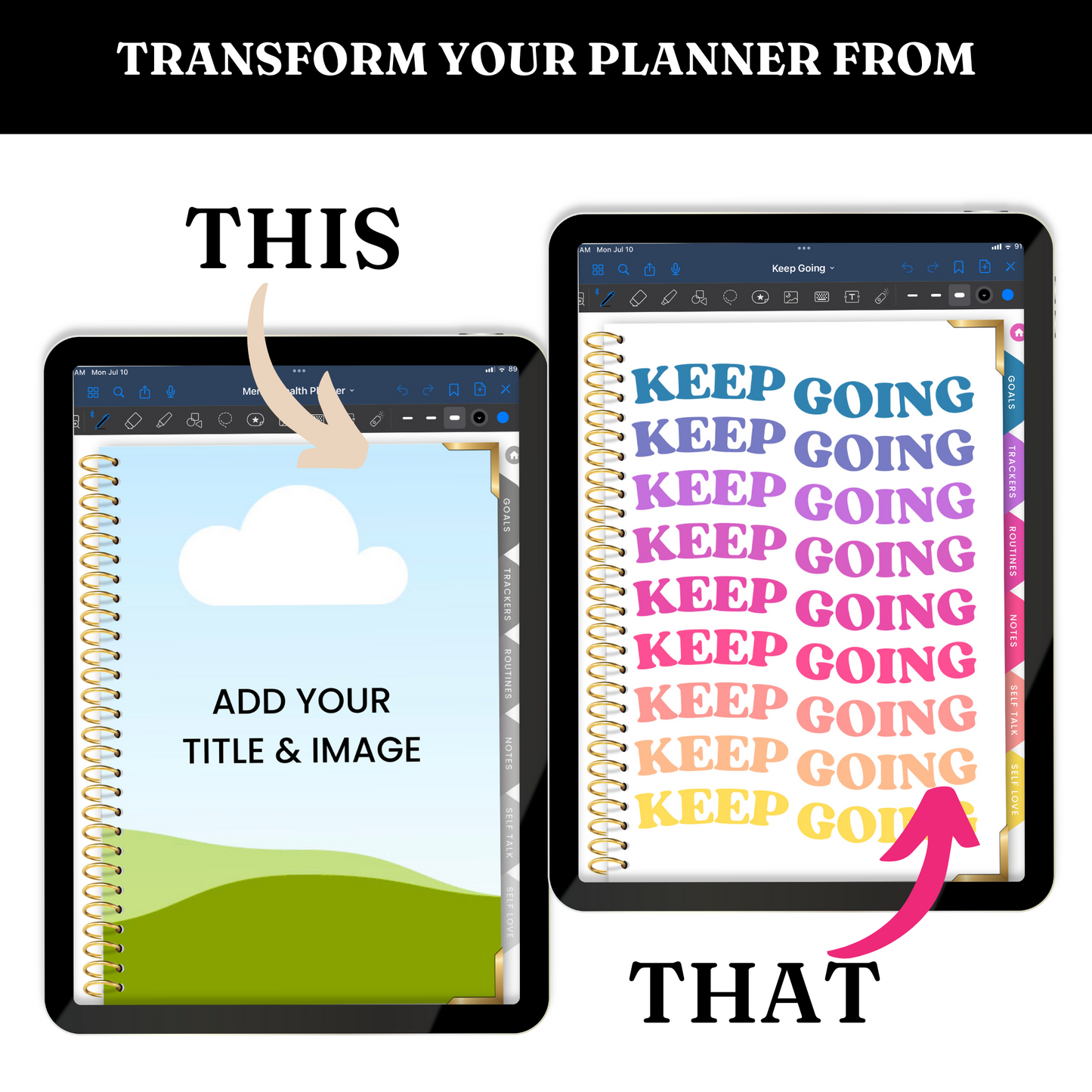 Digital Mental Health Planner Template - PLR