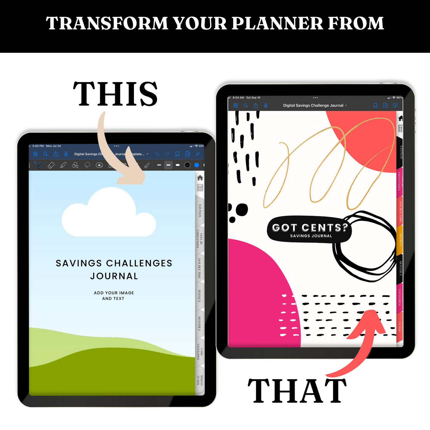 Digital Savings Journal Template - PLR