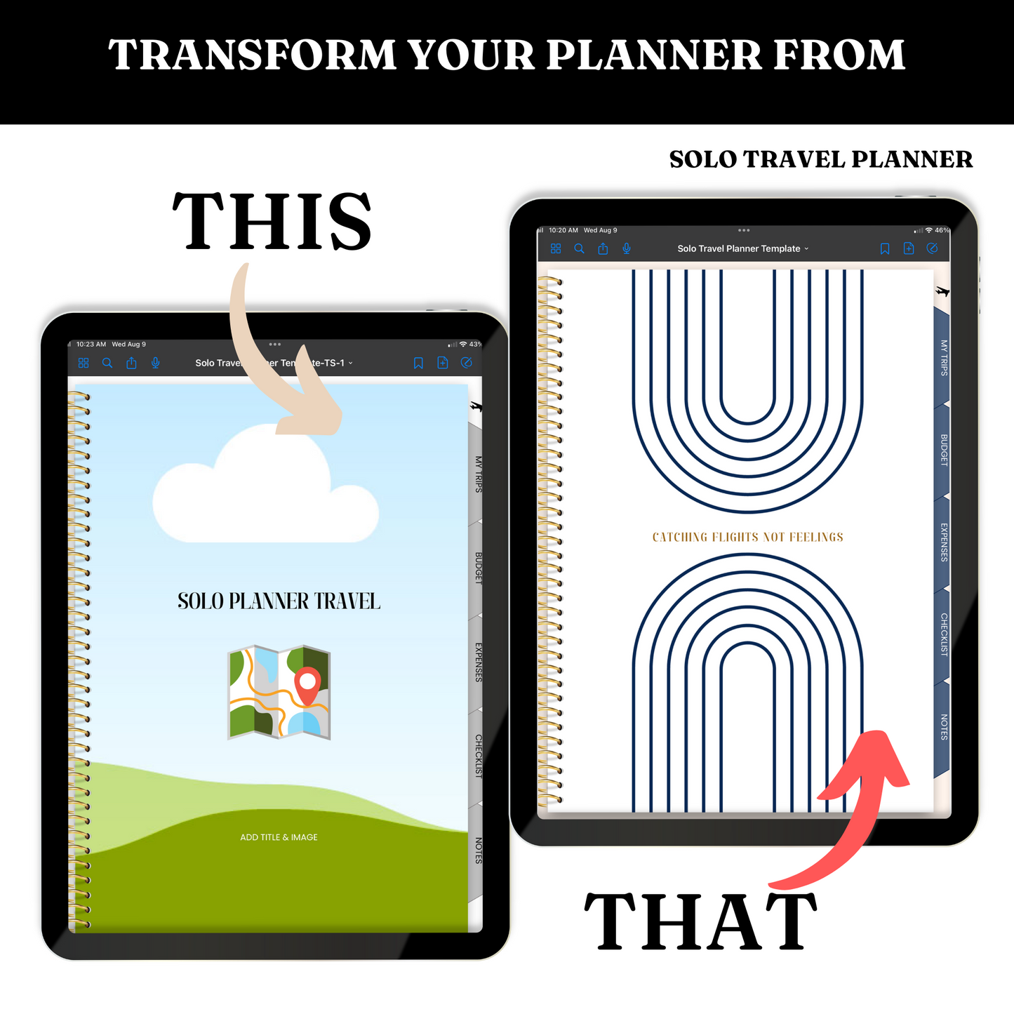 Digital Travel Planner Template - PLR