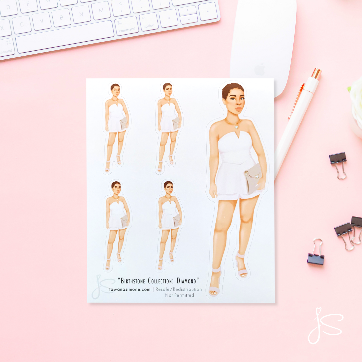 Diamond - April Birthstone Diva Doll ONLY Stickers