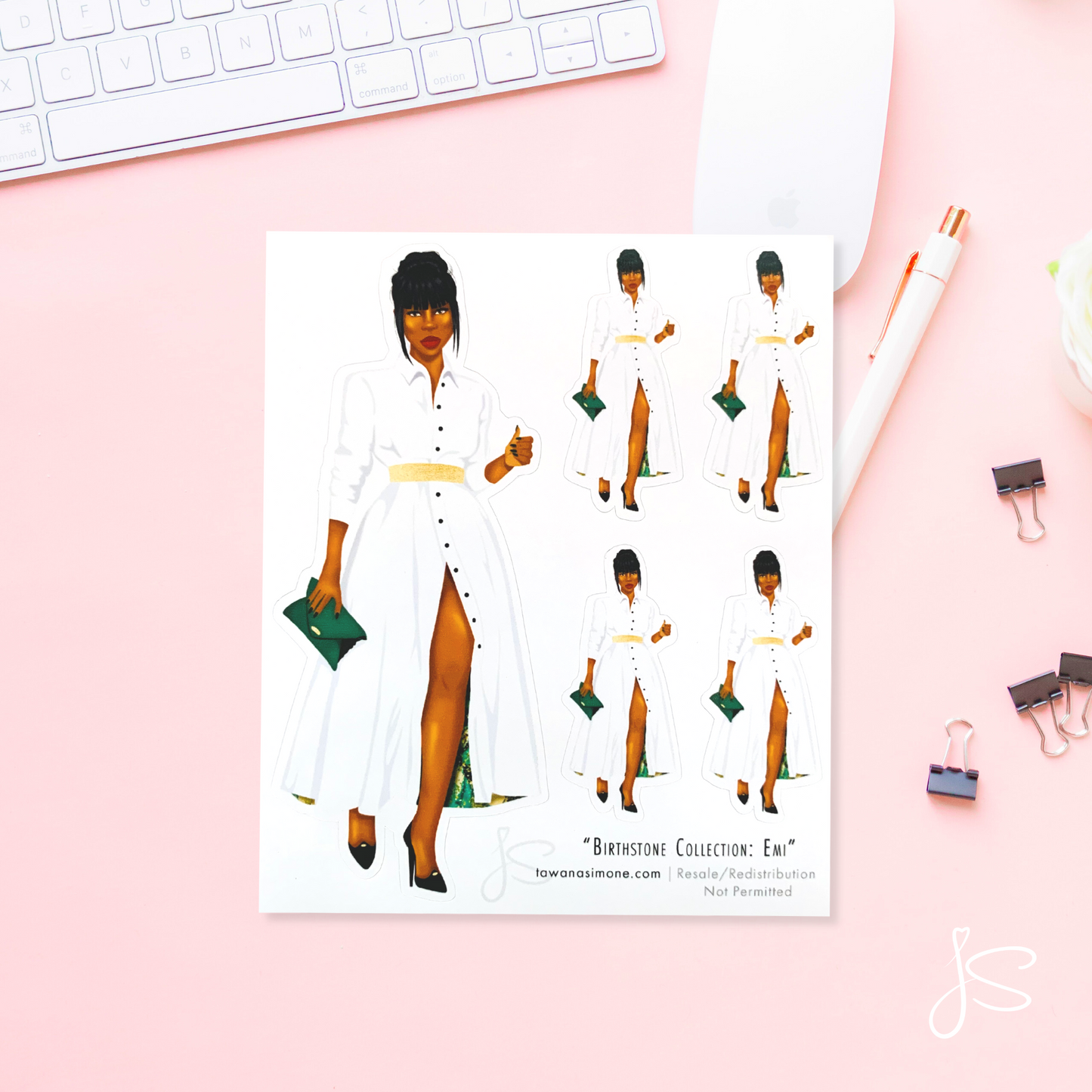 Emi - May Birthstone Diva Doll ONLY Stickers