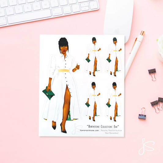 Emi - May Birthstone Diva Doll ONLY Stickers