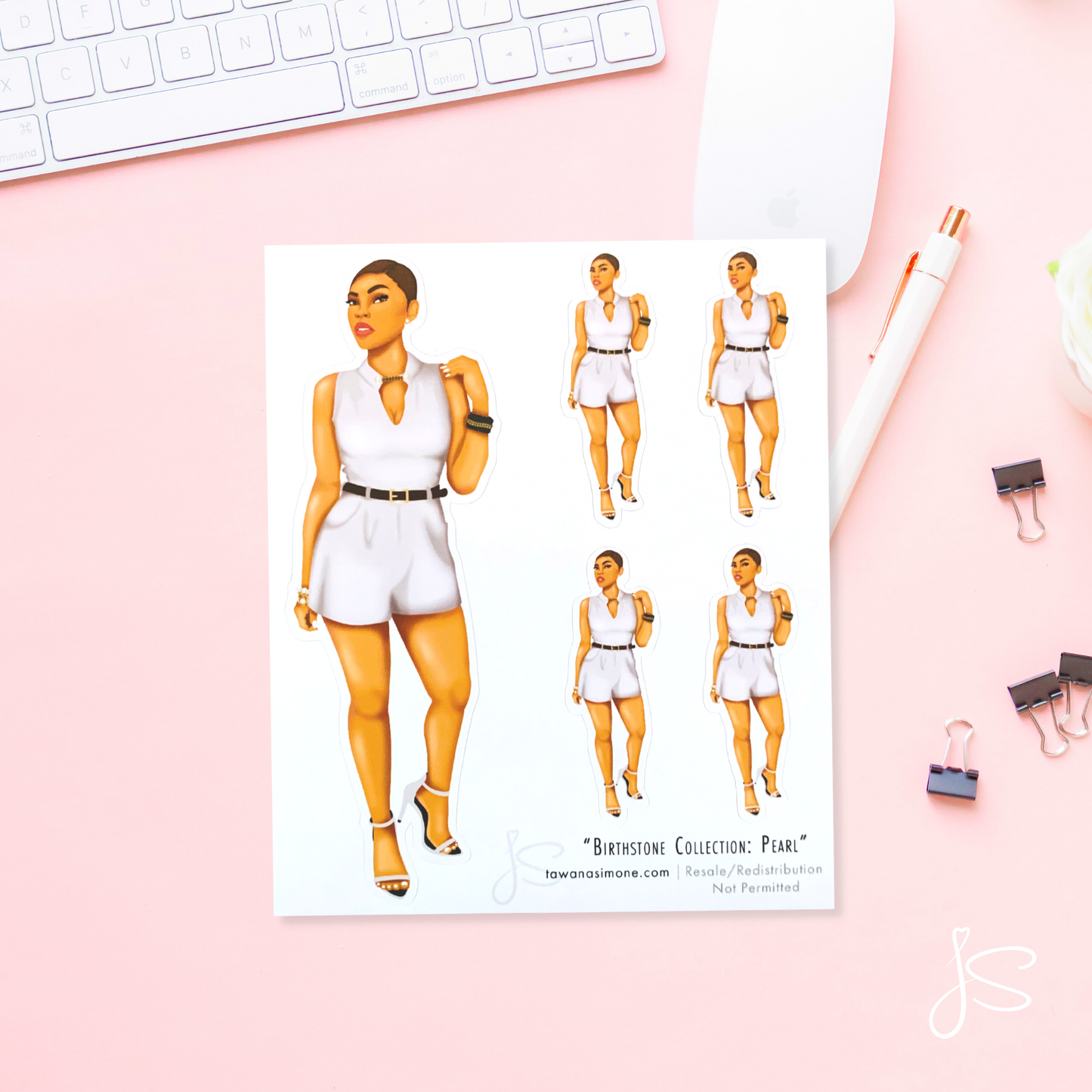Pearl - June Birthstone Diva Doll ONLY Stickers