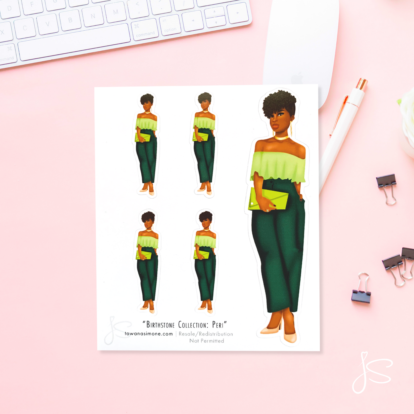 Peri - August Birthstone Diva Doll ONLY Stickers