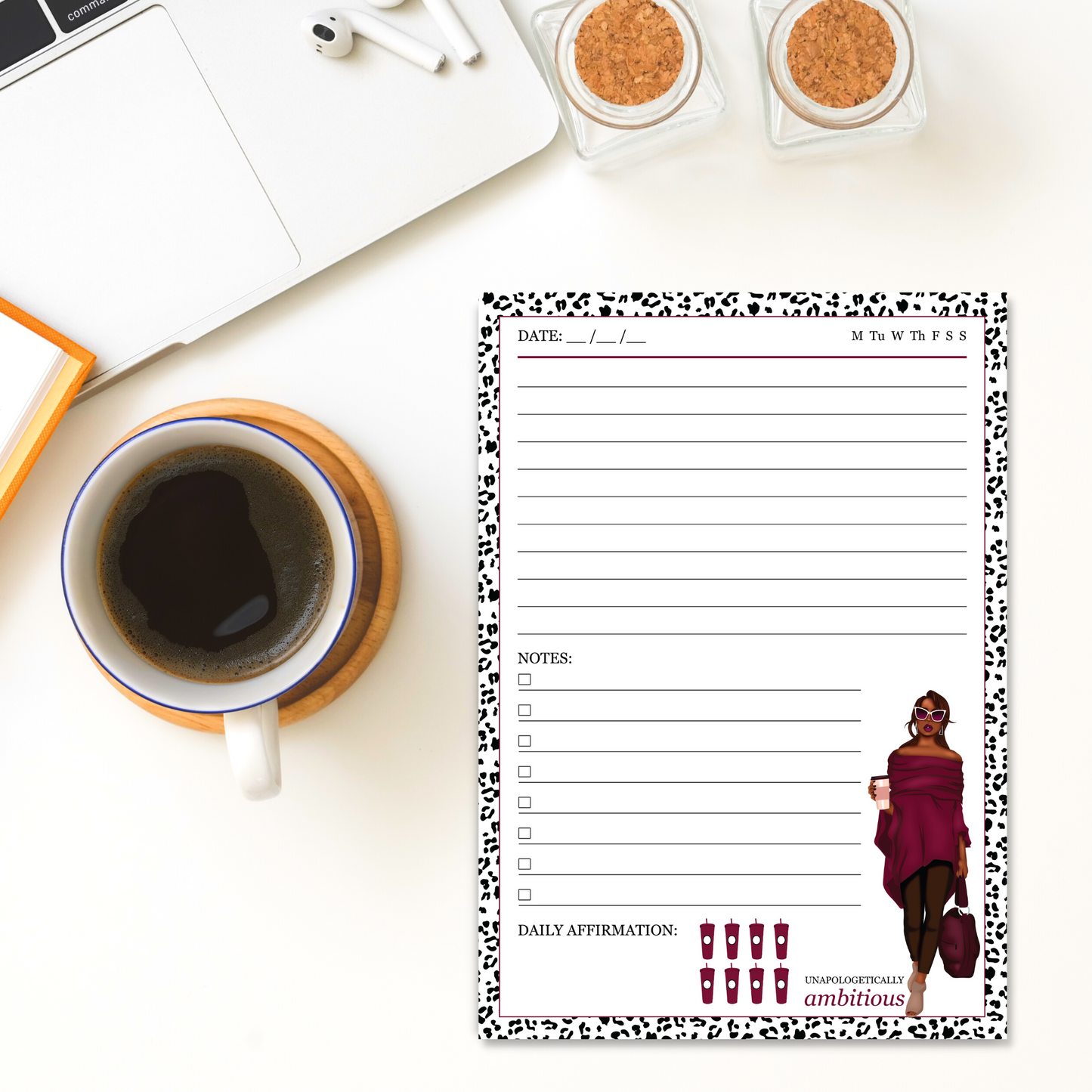 Unapologetically Ambitious Daily To Do Notepad