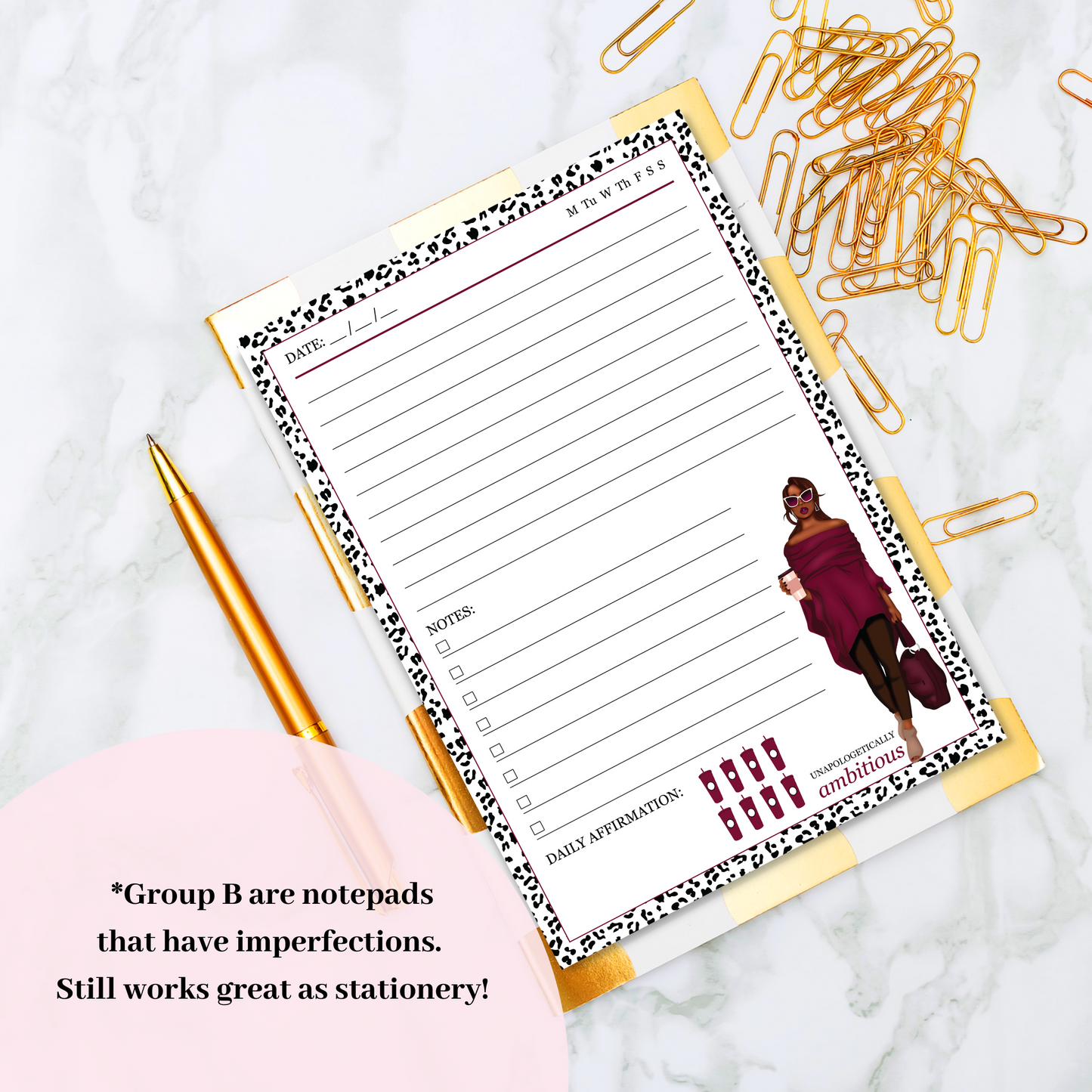 Unapologetically Ambitious Daily To Do Notepad