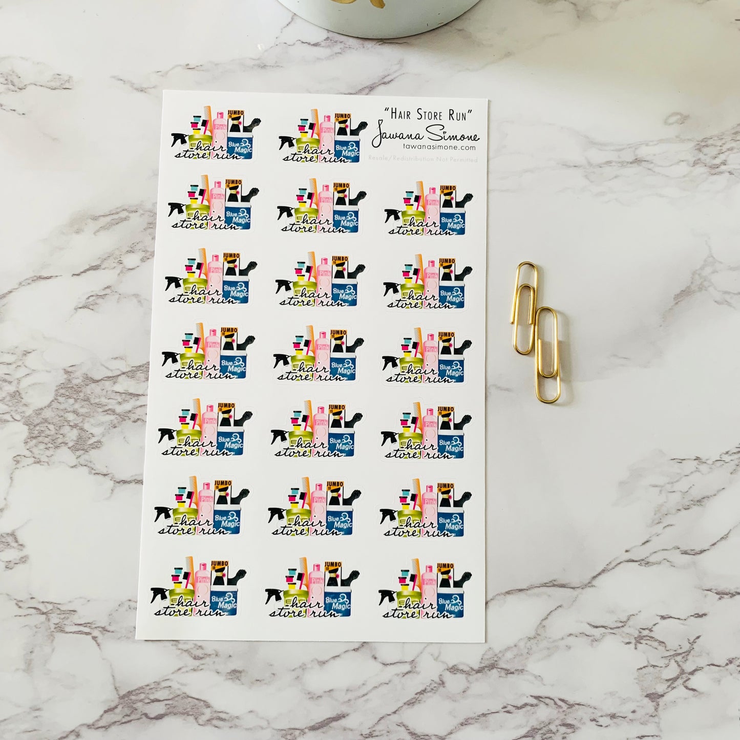 Hair Store Run Planner Stickers