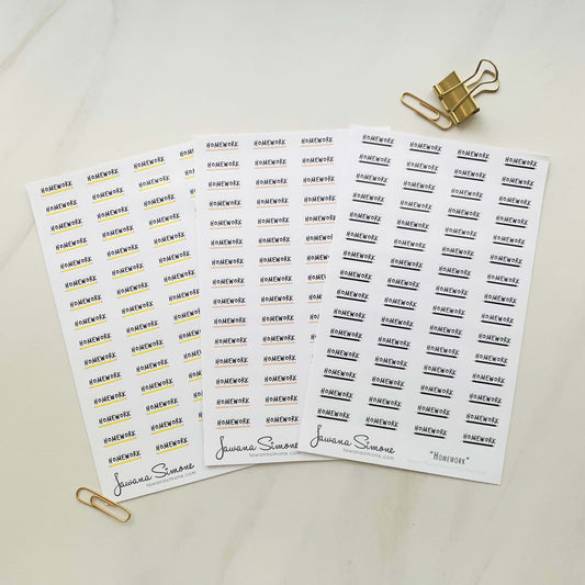 Homework Planner Stickers