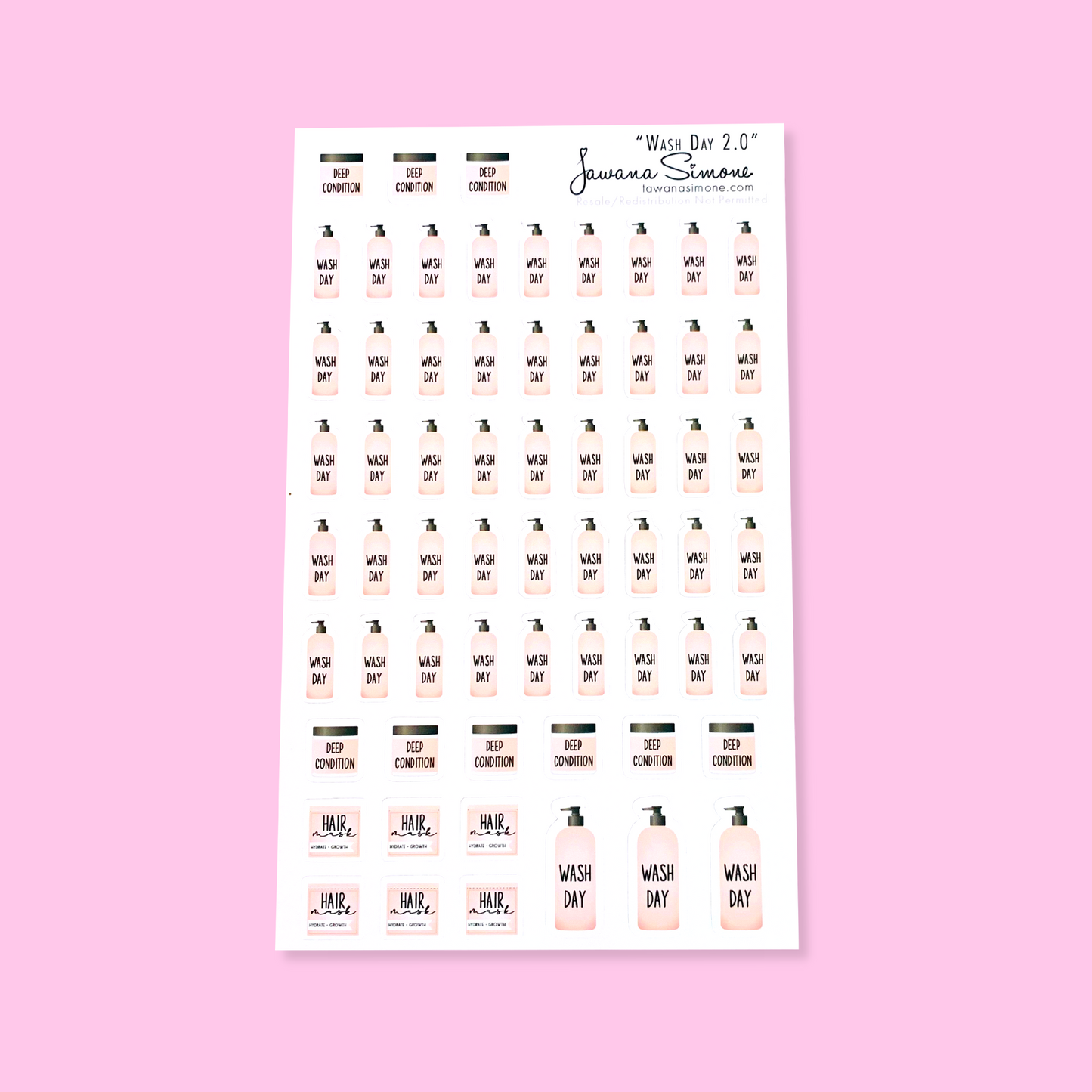 Wash Day Planner Stickers