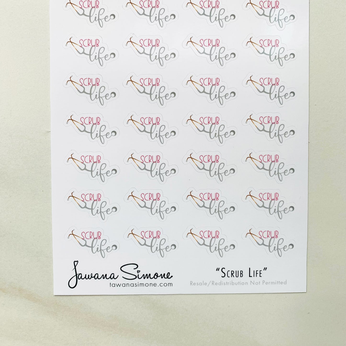 Scrub Life Planner Stickers