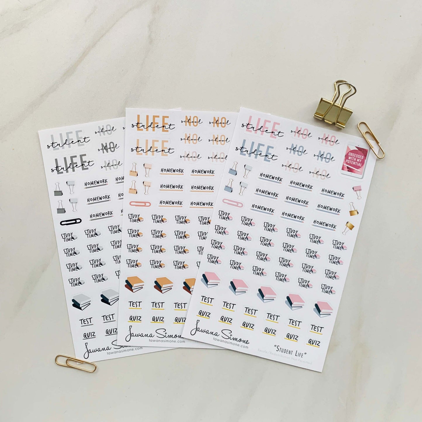 Student Life Planner Stickers