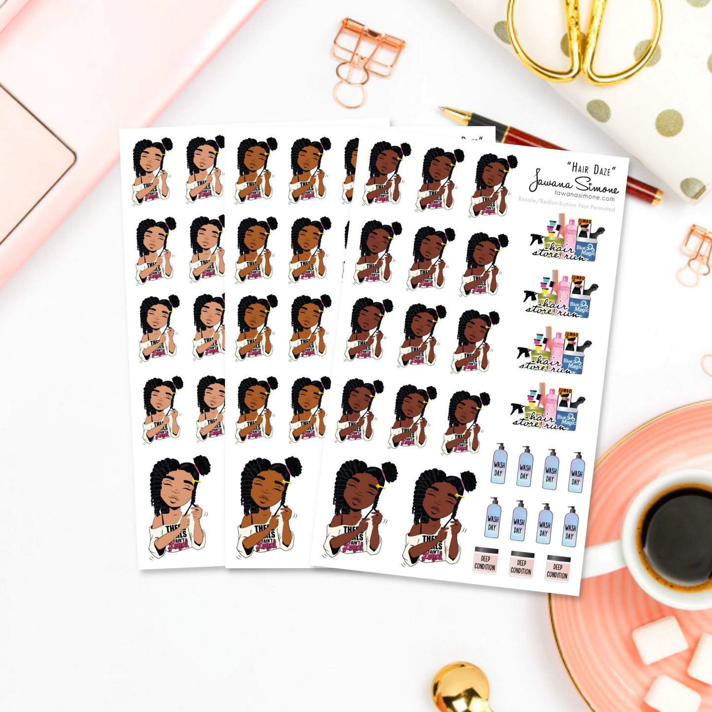 Hair Daze Planner Stickers